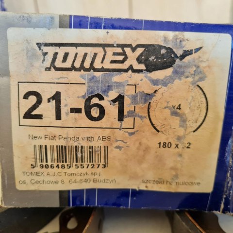 FIAT PANDA 03- SZCZĘKI HAMULCOWE KPL TOMEX 21-61