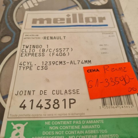RENAULT CLIO I RAPID TWINGO 1.2 USZCZELKA GŁOWICY MEILLOR 414381P
