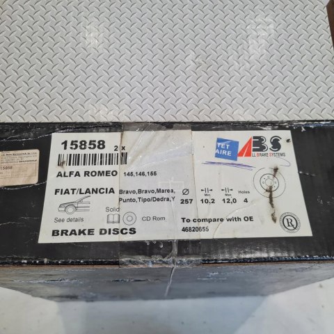 FIAT BRAVO BRAVA MAREA TARCZE HAMULCOWE KPL A.B.S. 15858