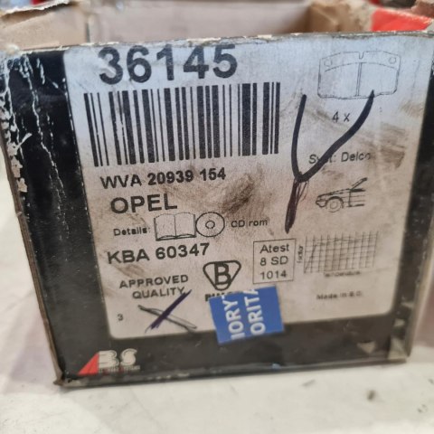 OPEL ASCONA B C CORSA A KADETT E KLOCKI HAMULCOWE KPL A.B.S. 36145