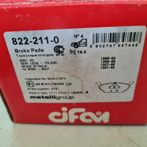 AUDI SEAT SKODA VOLKSWAGEN KLOCKI HAMULCOWE CIFAM 822-211-0