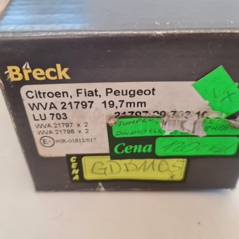 CITROEN JUMPER FIAT DUCATO P BOXER KLOCKI HAMULCOWE BRECK 21797 00 703 10