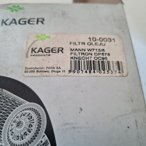 ALFA ROMEO 145 146 164 FILTR OLEJU KAGER 10-0031