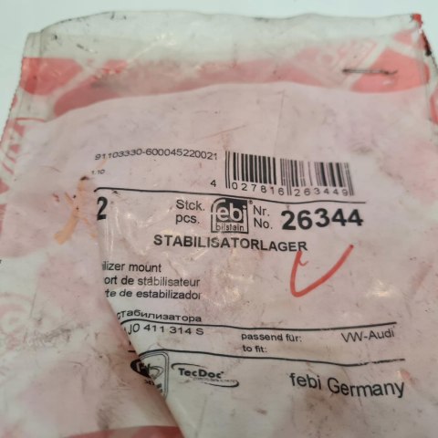 AUDI VOLKSWAGEN SKODA GUMY DRĄŻKA STABILIZATORA FEBI BILSTEIN 26344